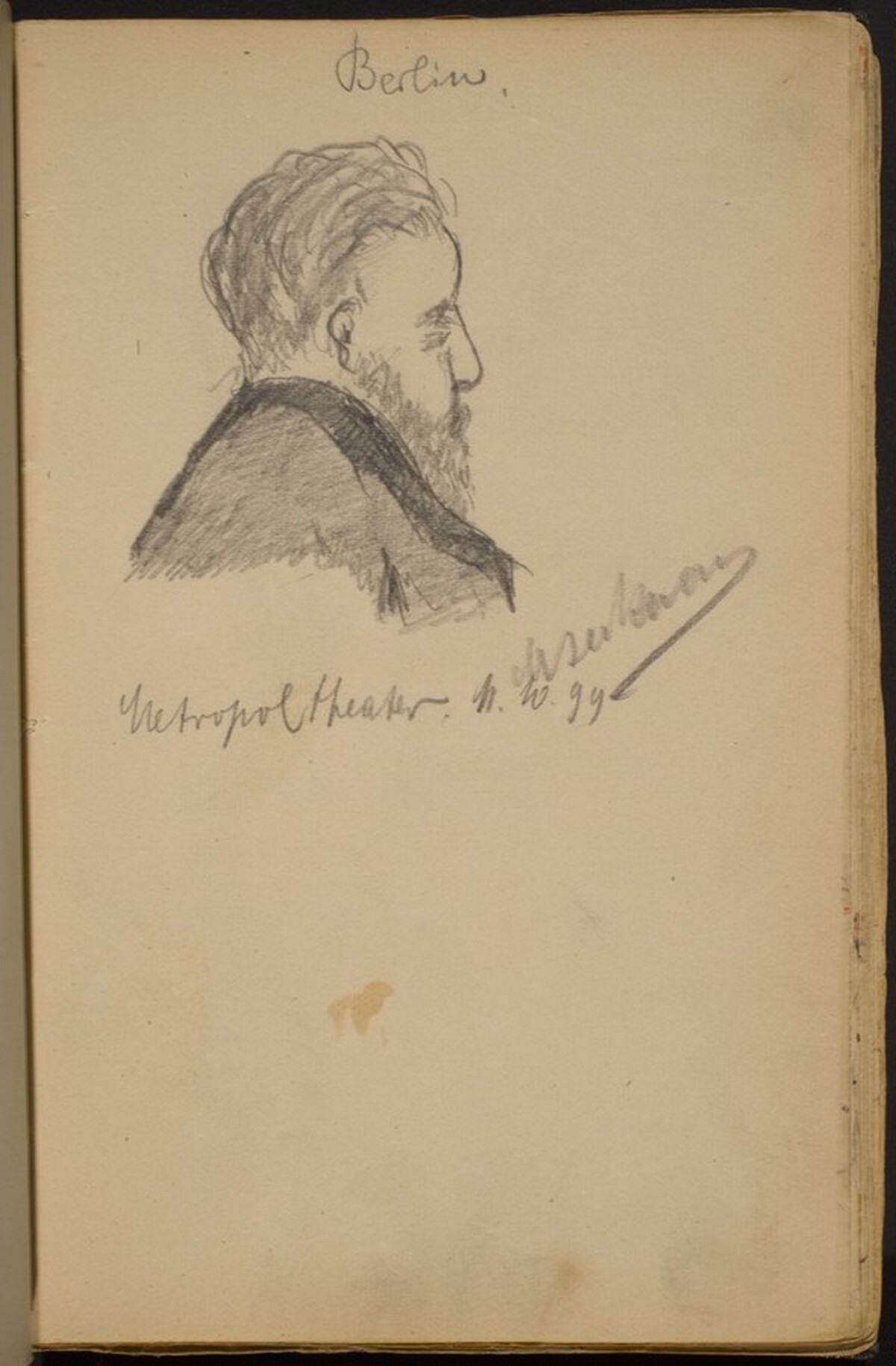 Study of a Bearded Man in Profile to the Right by Max Beckmann