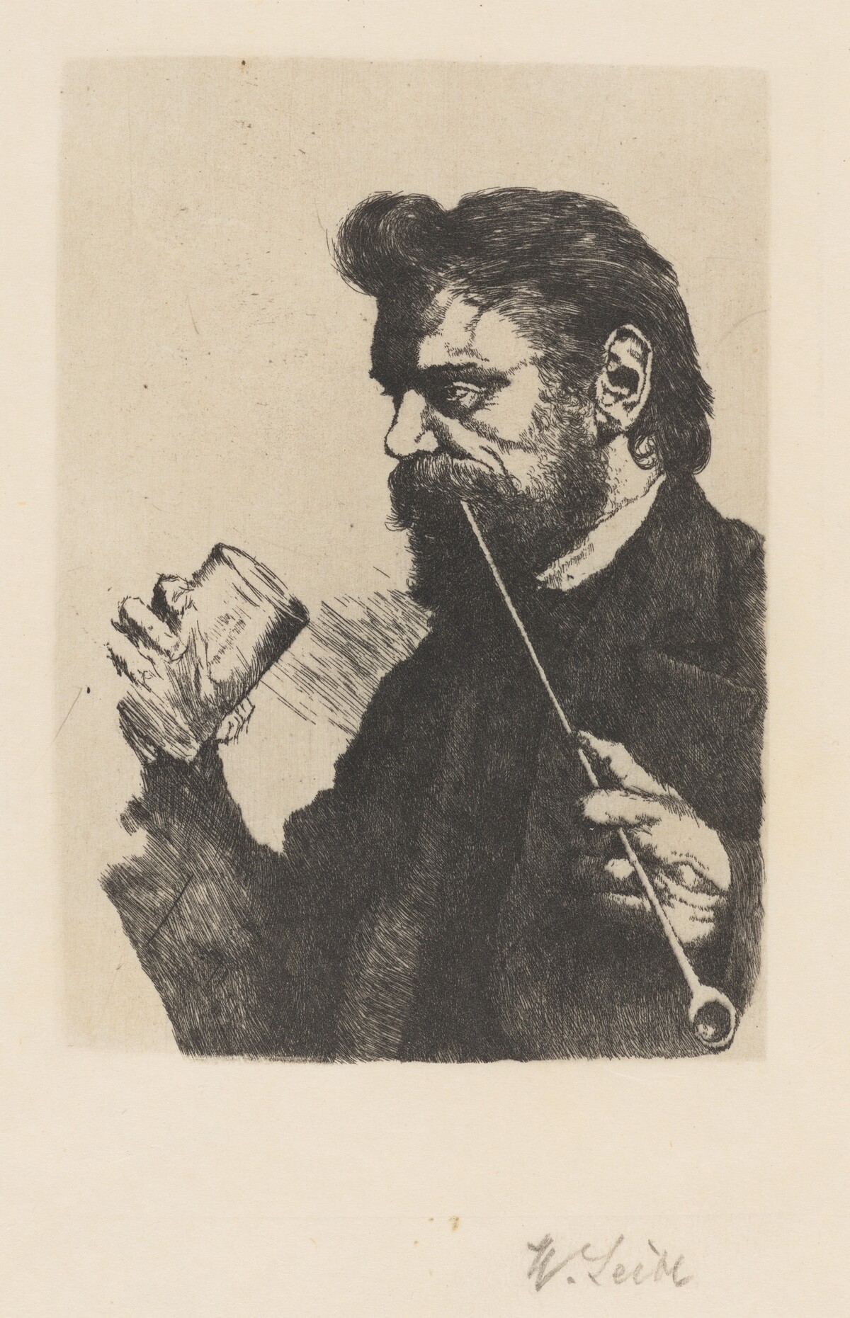 Portrait of the Painter Sperl by Wilhelm Leibl