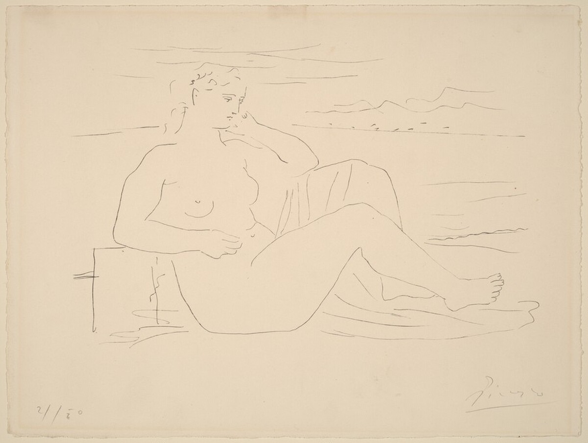 Woman at the Seashore (Femme au bord de la mer) by Pablo Picasso