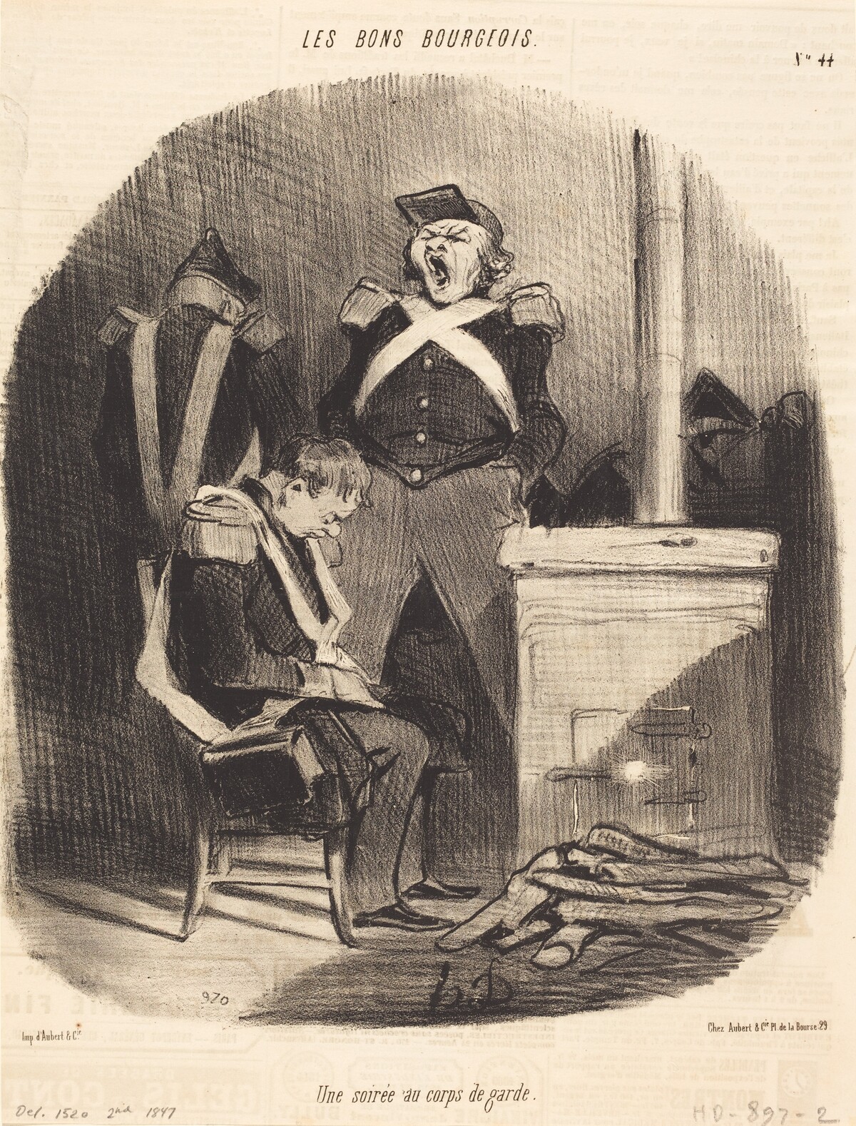 Une Soirée au corps de garde by Honoré Daumier