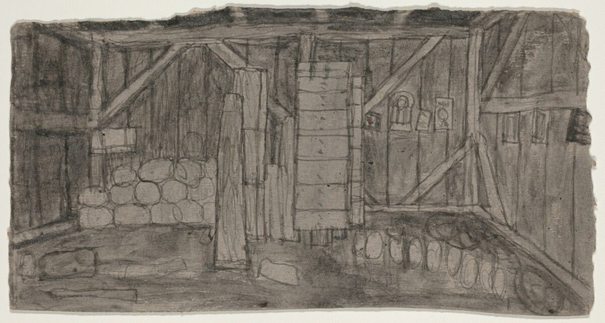 Untitled (Shed Interior) [verso] by James Castle