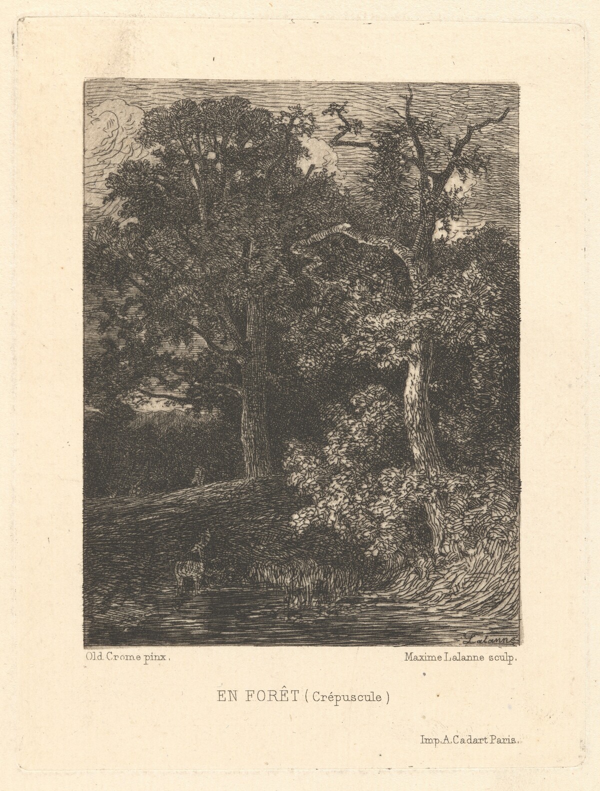 En Forêt (Crépuscule) (In the Forest: Twilight) by Maxime Lalanne, after John Crome