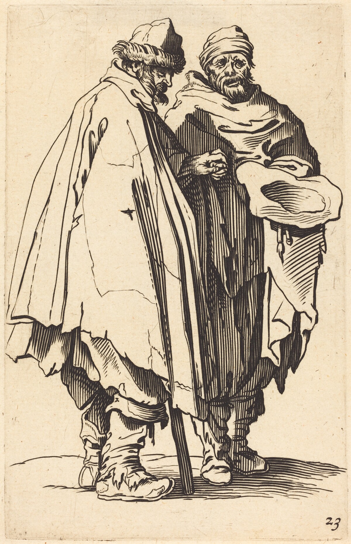 Blind Beggar and Companion by after Jacques Callot