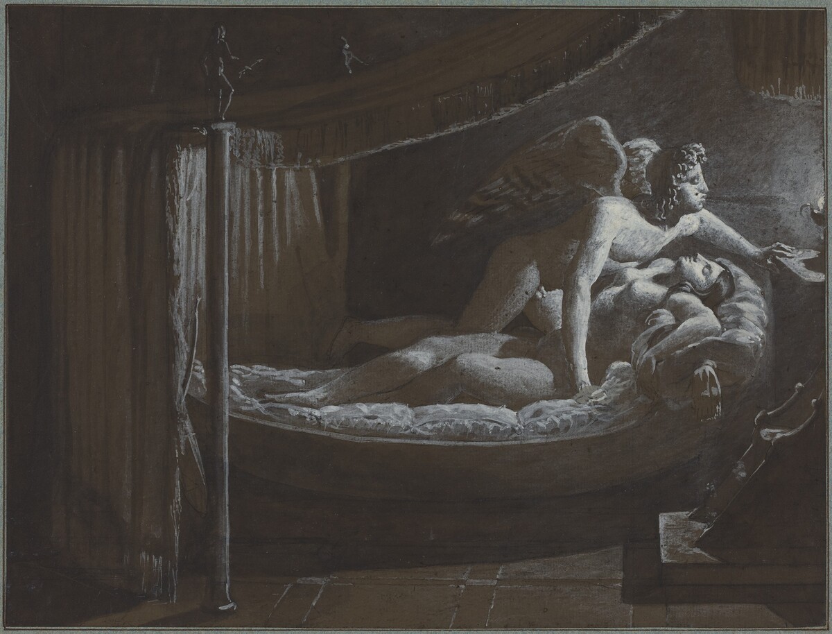 Cupid with Psyche Extinguishing the Lamp by François-Edouard Picot