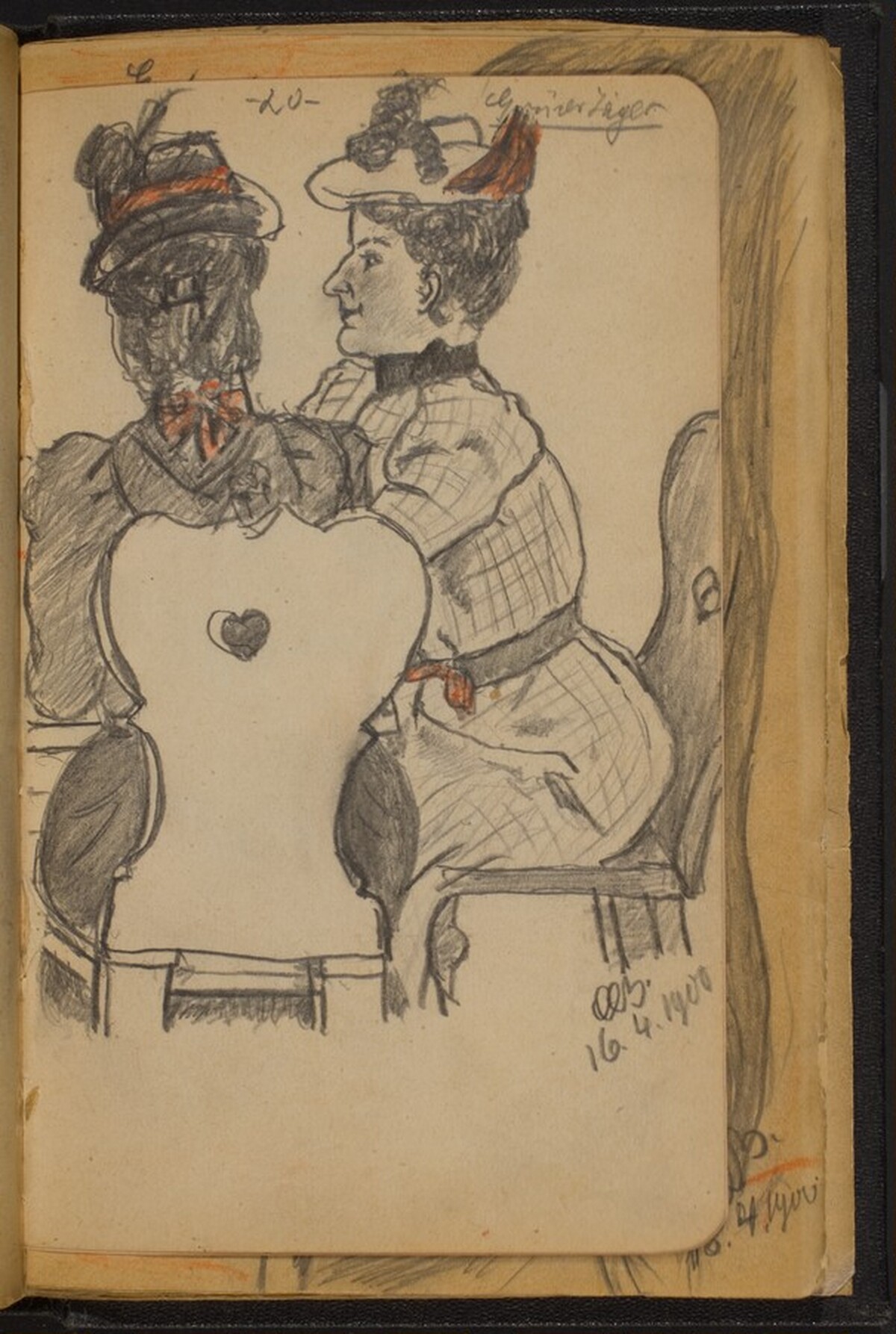 Two Women Seated at a Table by Max Beckmann