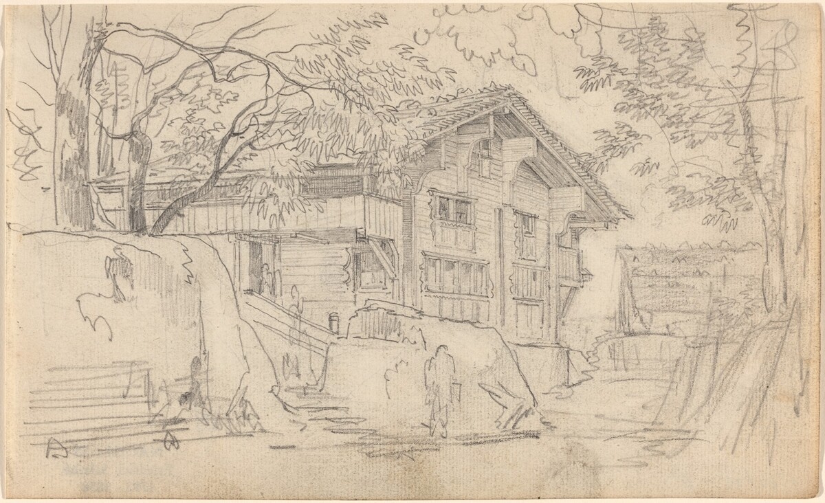 Courtyard of a Swiss Country House by Friedrich Salathé