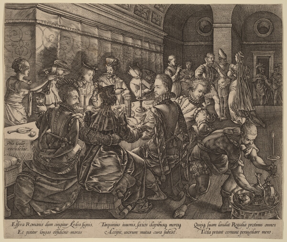 Banquet at the House of Tarquinius Collatinus by Hendrik Goltzius