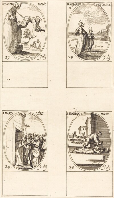 St. Pantaleon; Sts. Nazarius and Celsus; St. Martha; St. Beatrice