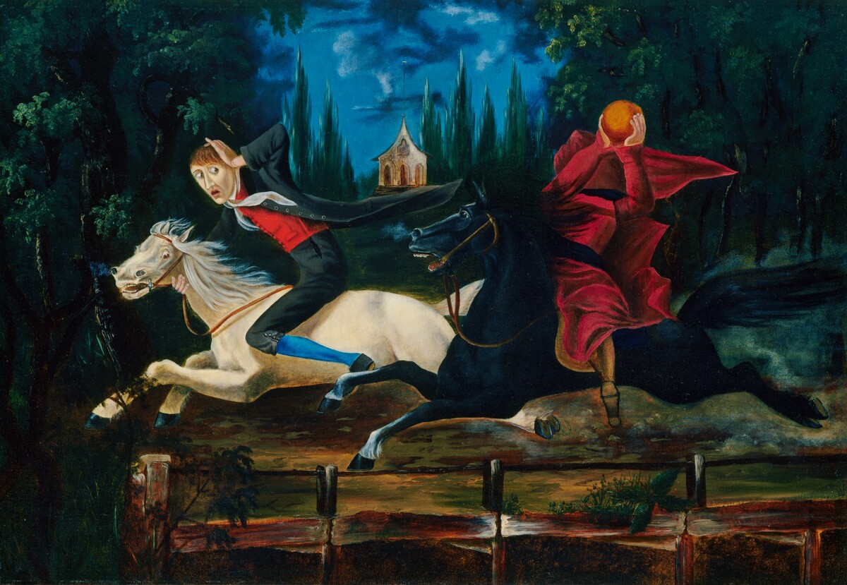 Ichabod Crane and the Headless Horseman by after William John Wilgus