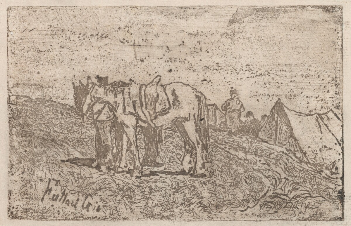 a) On Maneuvers (recto); b) On Maneuvers (verso) (Alle Manovre) by Giovanni Fattori