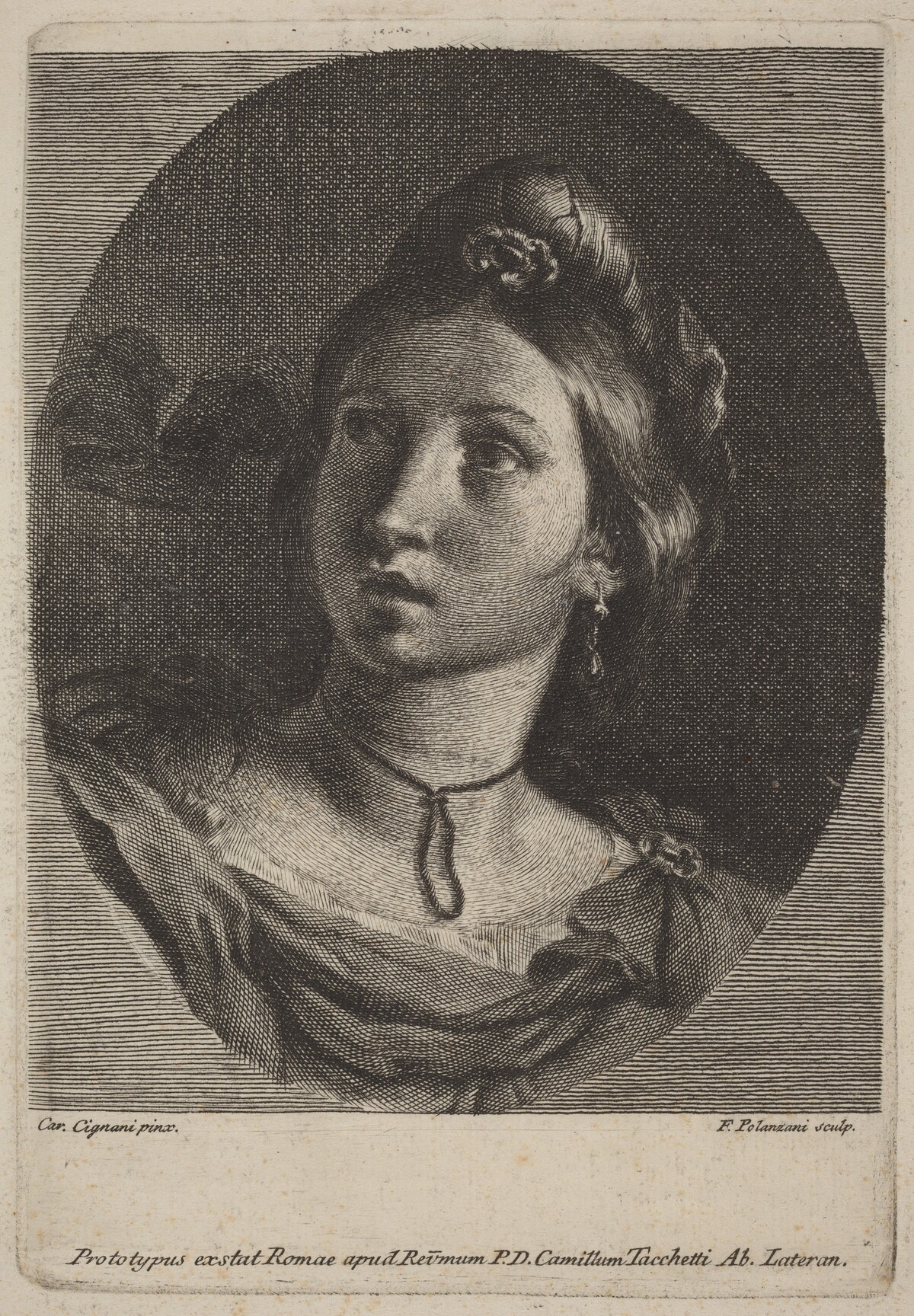 Head of a Young Woman by Francesco Polanzani after Carlo Cignani