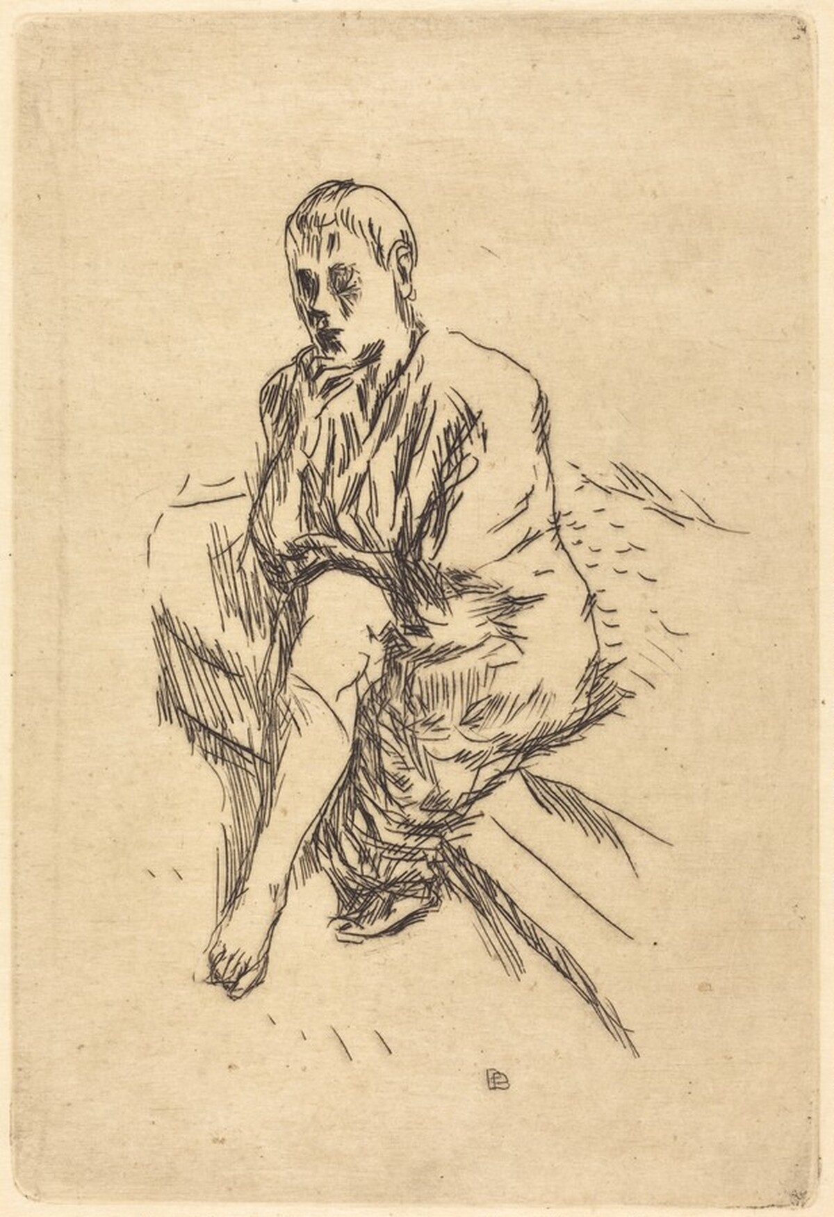 Seated Woman with Her Chin in Her Hand by Pierre Bonnard