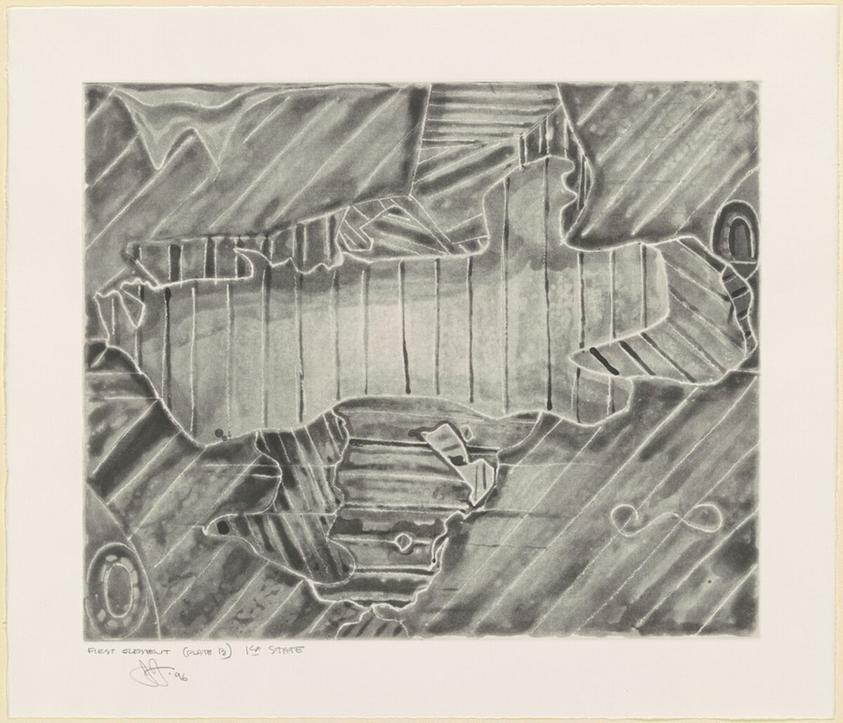 Green Angel 2 [proof of 1st element, plate B, 1st state] by Jasper Johns