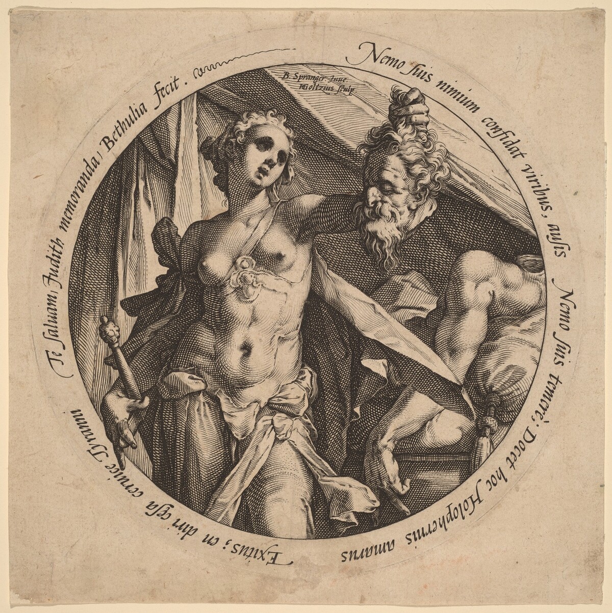 Judith with the Head of Holofernes by Hendrik Goltzius, after Bartholomaeus Spranger