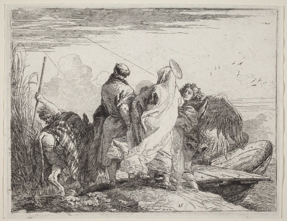 The Holy Family Preparing to Embark by Giovanni Domenico Tiepolo