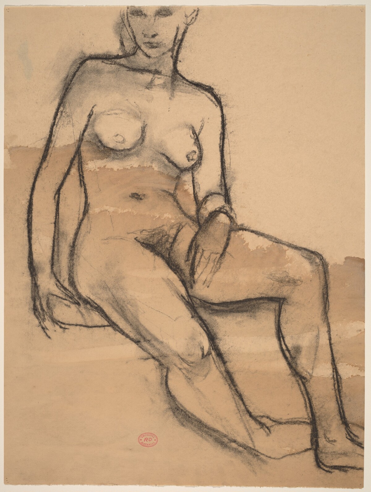 Untitled [seated nude with right foot turned under] by Richard Diebenkorn