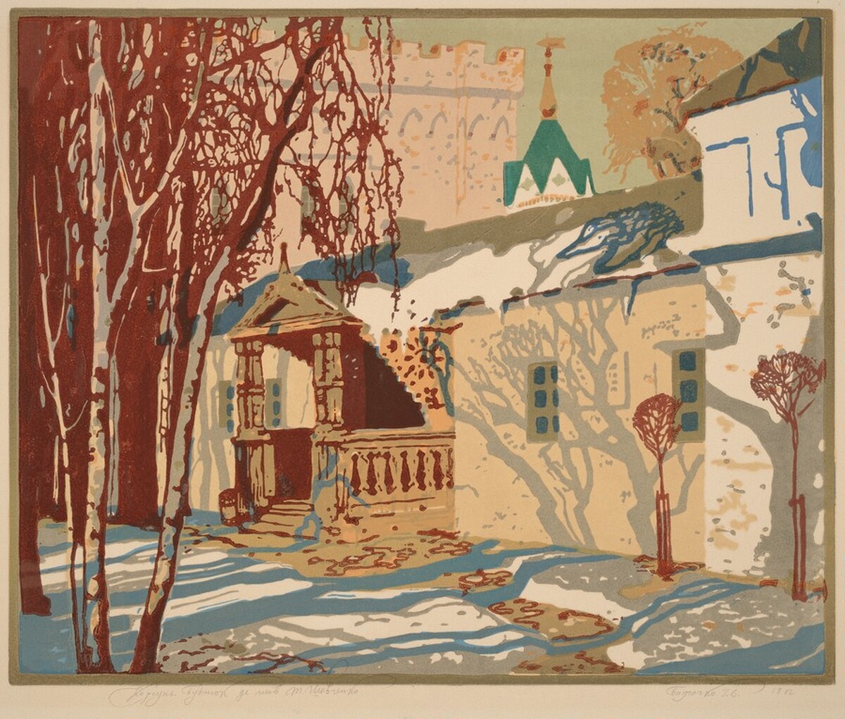 Cottage in the Winter Sun by Ivan Vasilevich Batechko