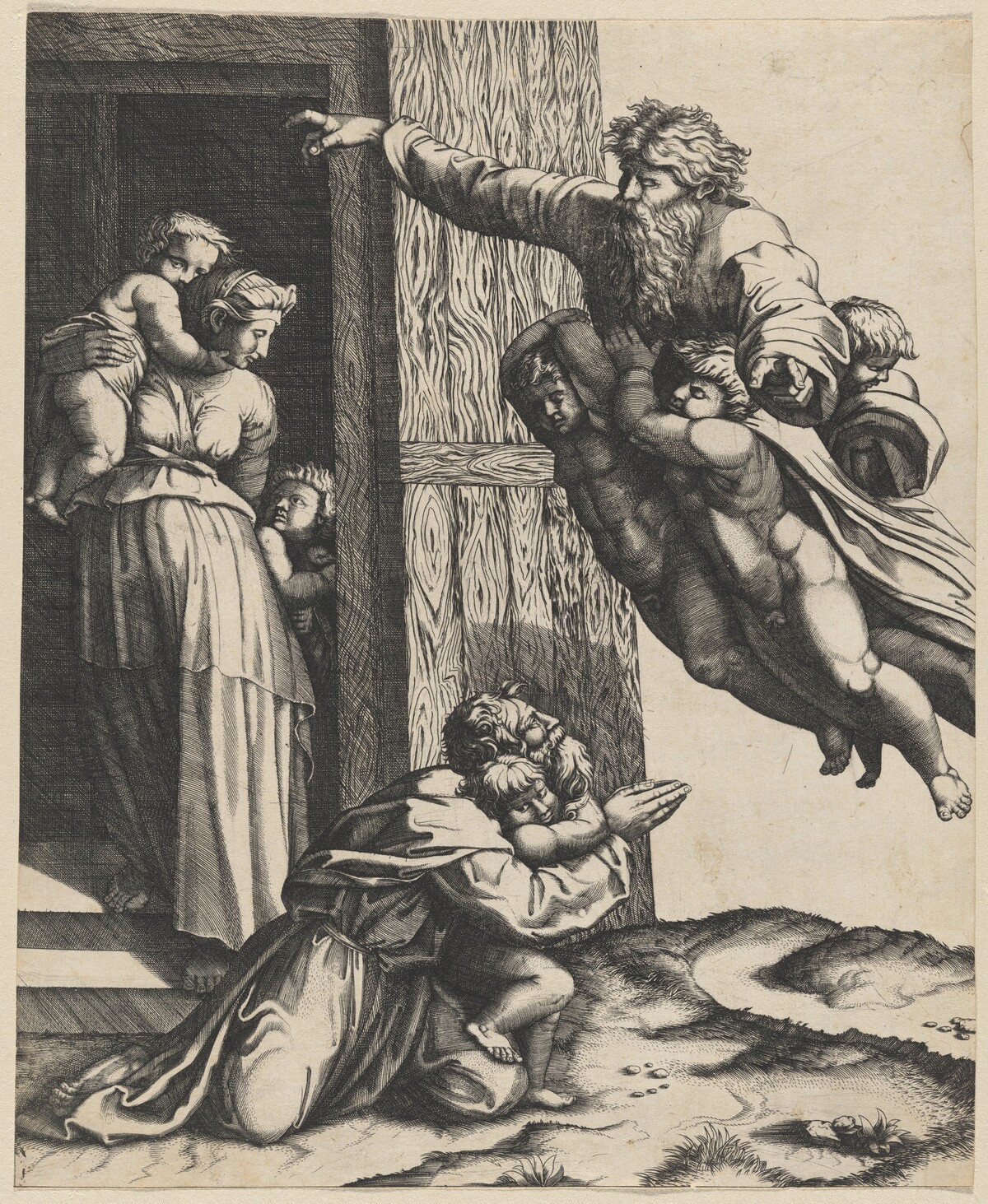 God Appearing to Noah by School of Marcantonio Raimondi, after Marcantonio Raimondi, after Raphael