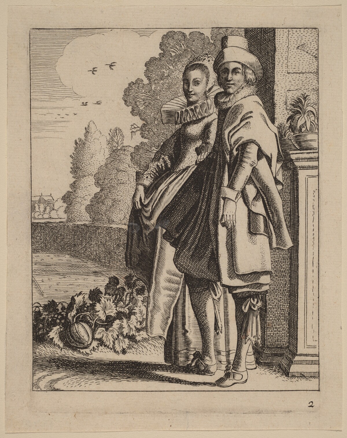 Two Figures in Costume by Jan van de Velde II