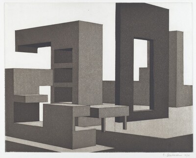 (Architectural-like structure; like a playground environmental sculpture)