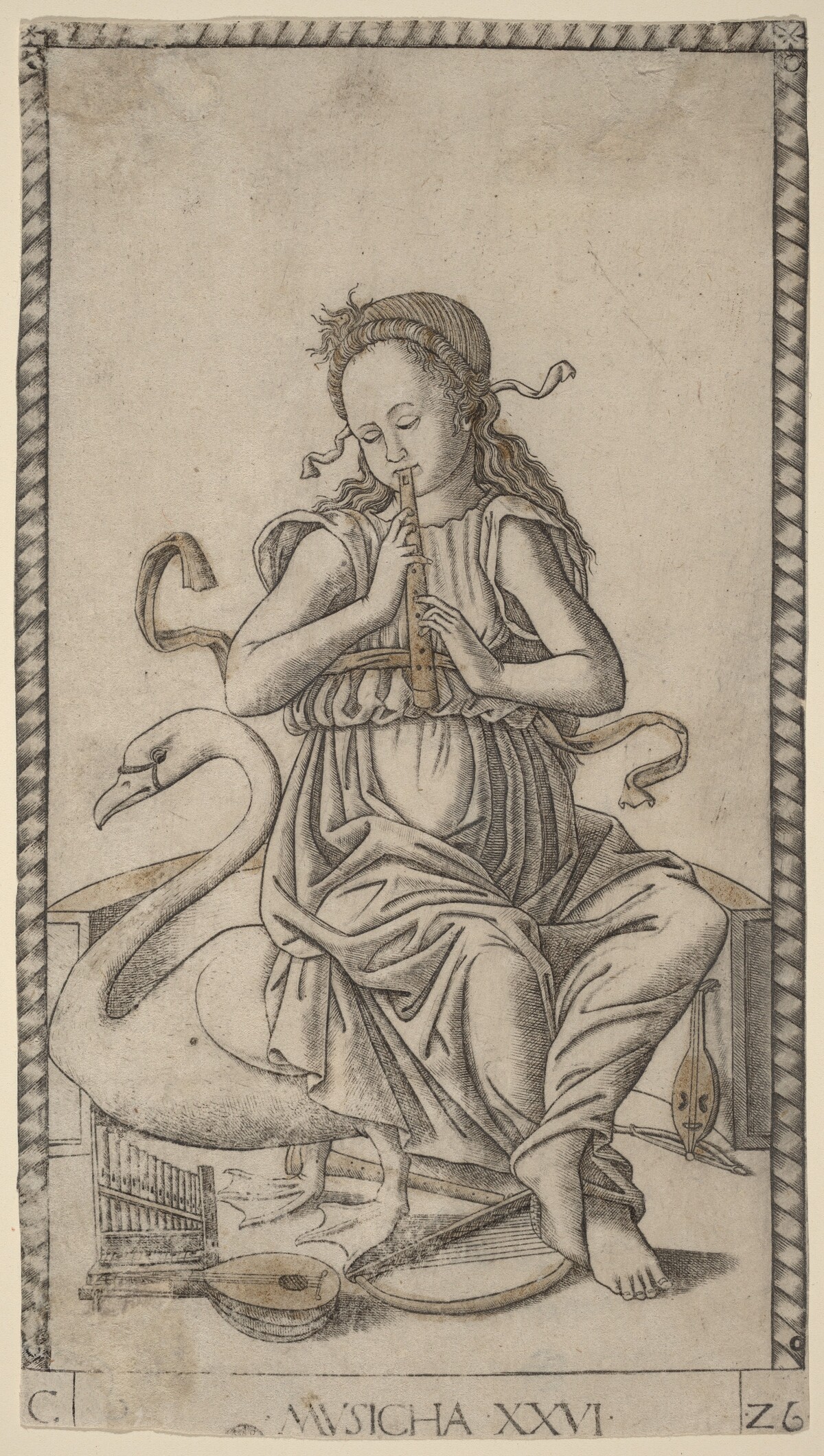 Musicha (Music) by Master of the E-Series Tarocchi