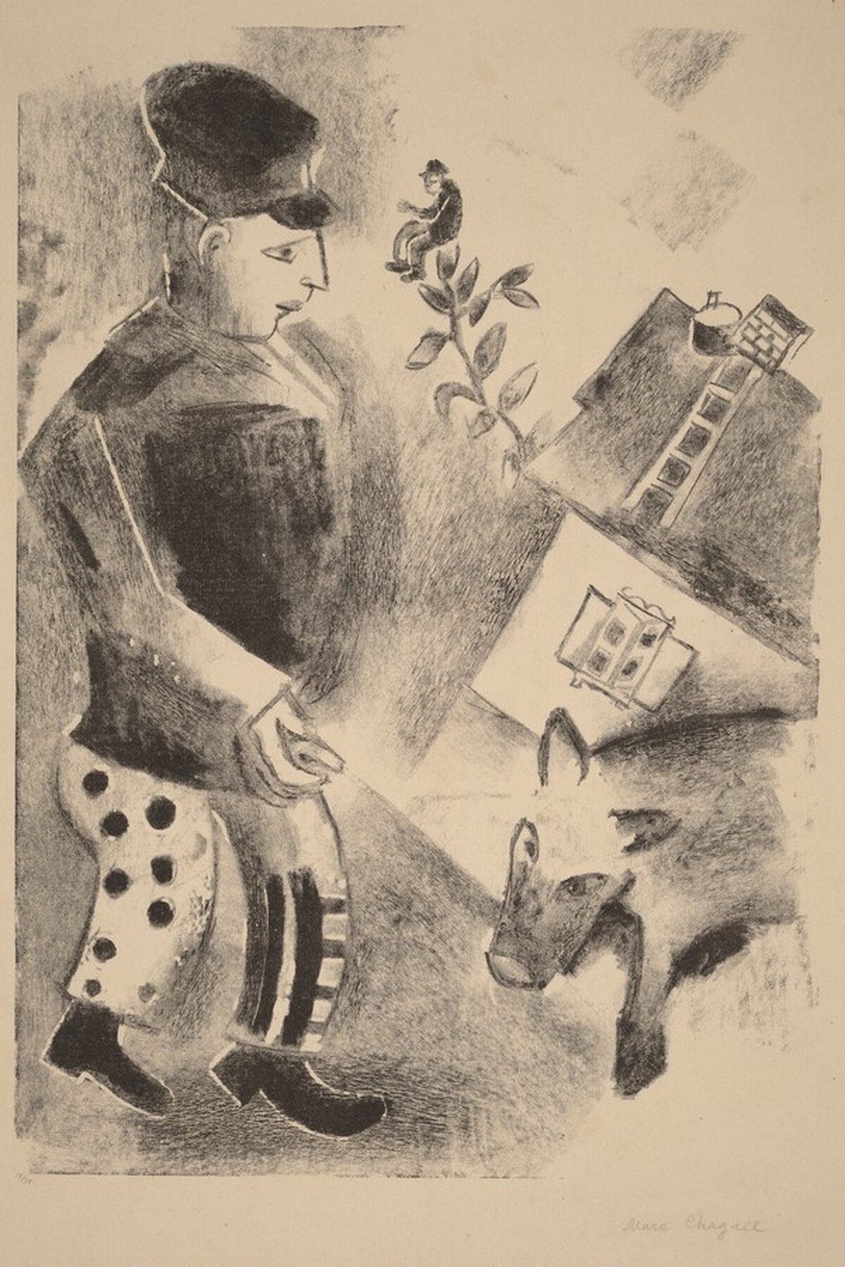 Man with a Pig by Marc Chagall