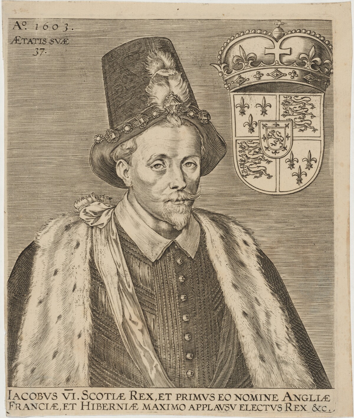 James VI, King of Scotland by Pieter de Jode I after Adrian Vanson