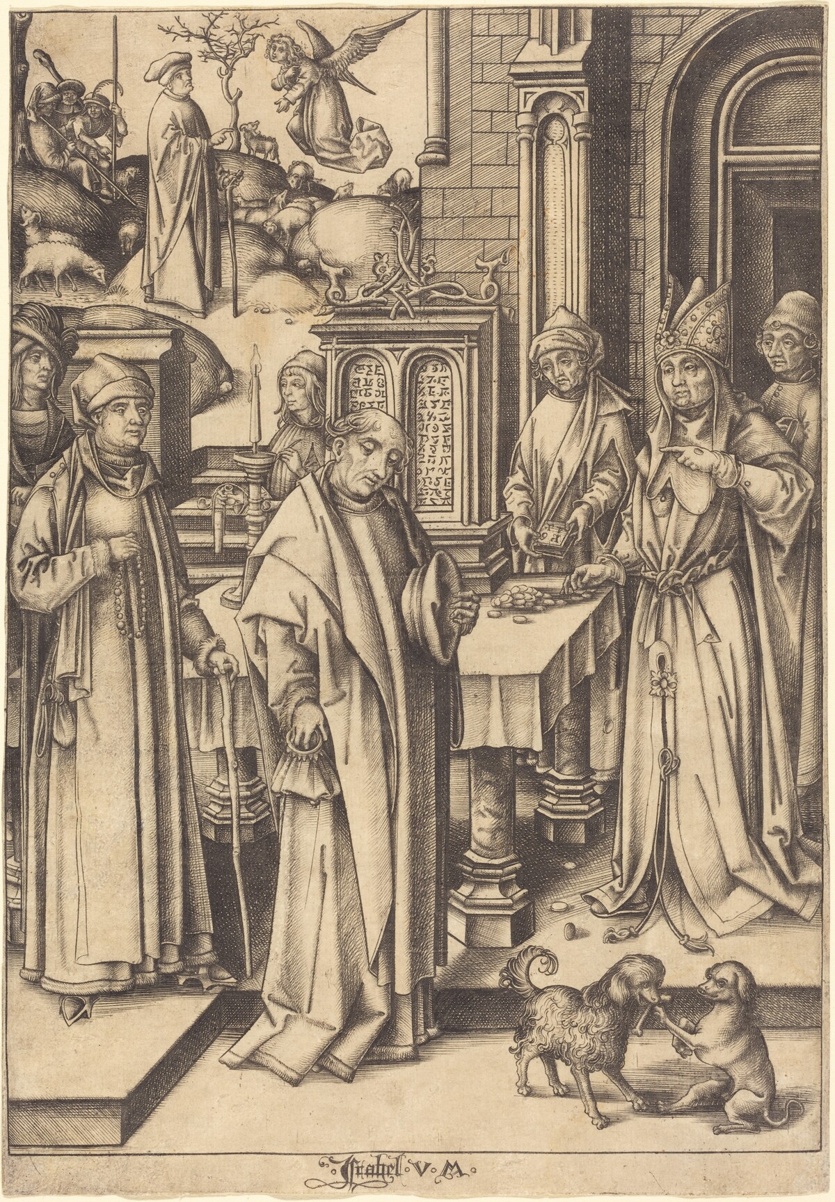 Joachim's Sacrifice by Israhel van Meckenem after Hans Holbein the Elder
