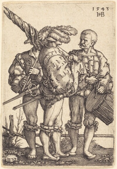 Standard Bearer, Drummer, and Piper