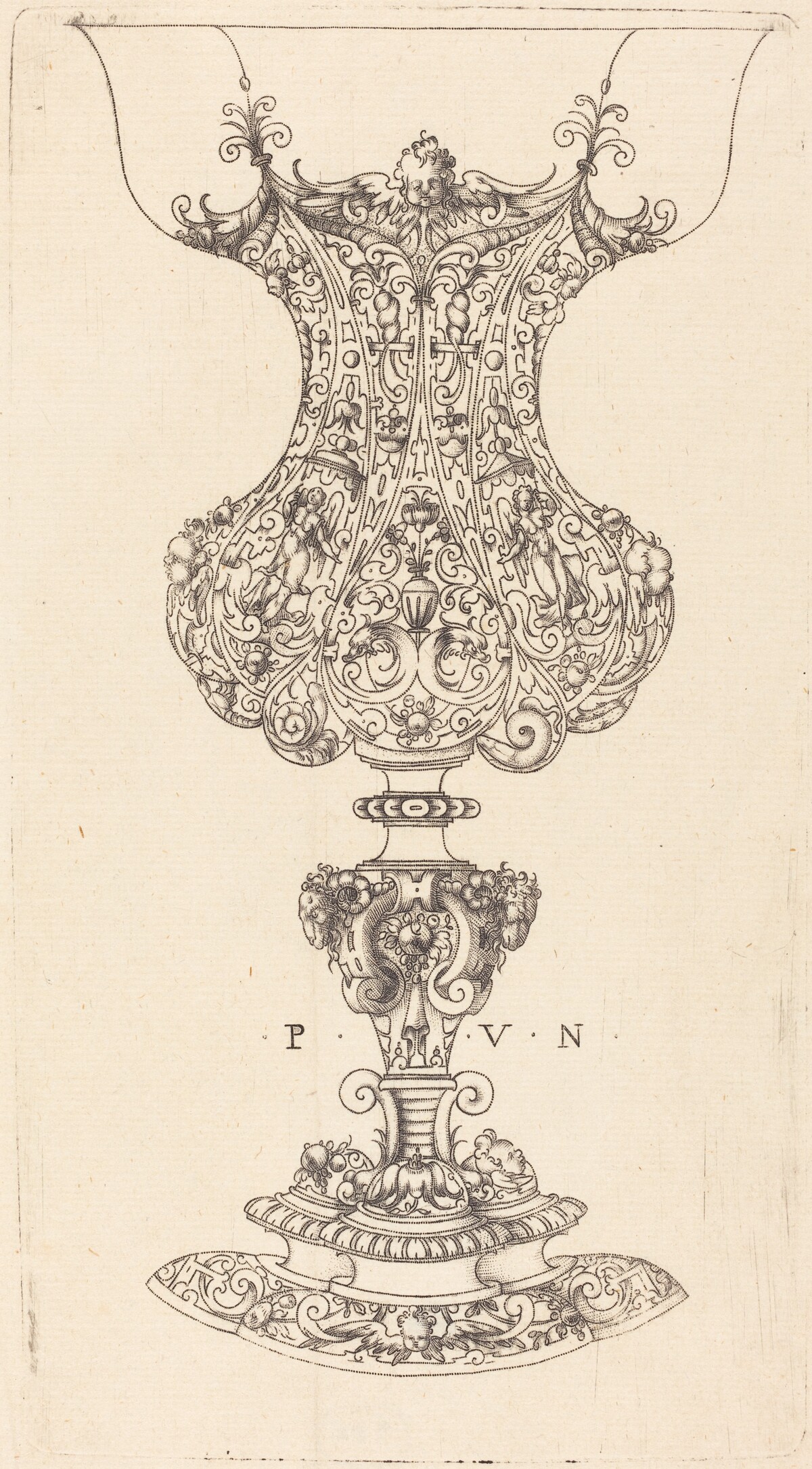 A Cup with Rams' Heads at the Foot by Paul Flindt II