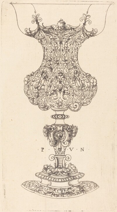 A Cup with Rams' Heads at the Foot