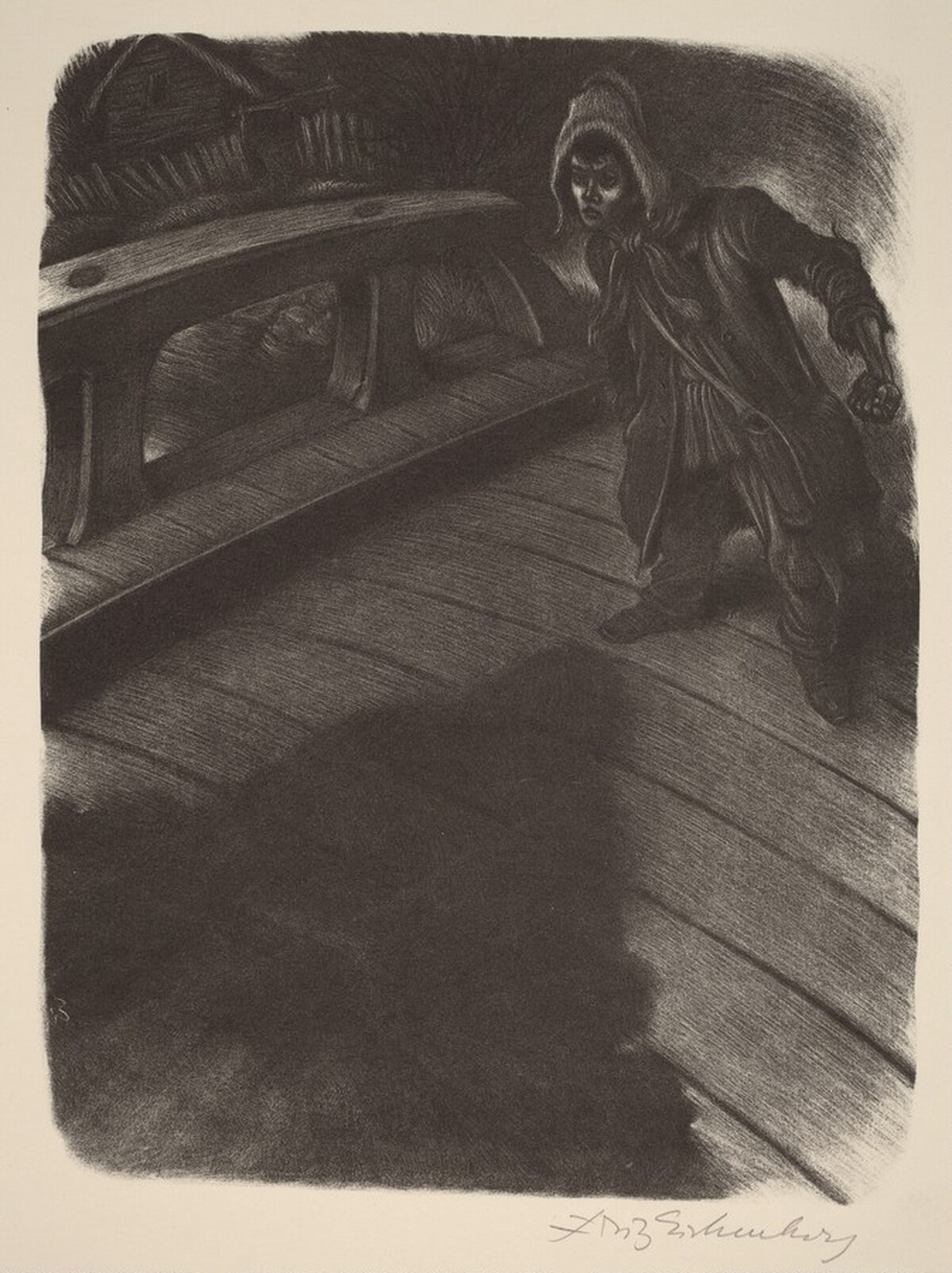 The Boy Who Threw the Stone (Book IV: Lacerations, facing p.134) by Fritz Eichenberg