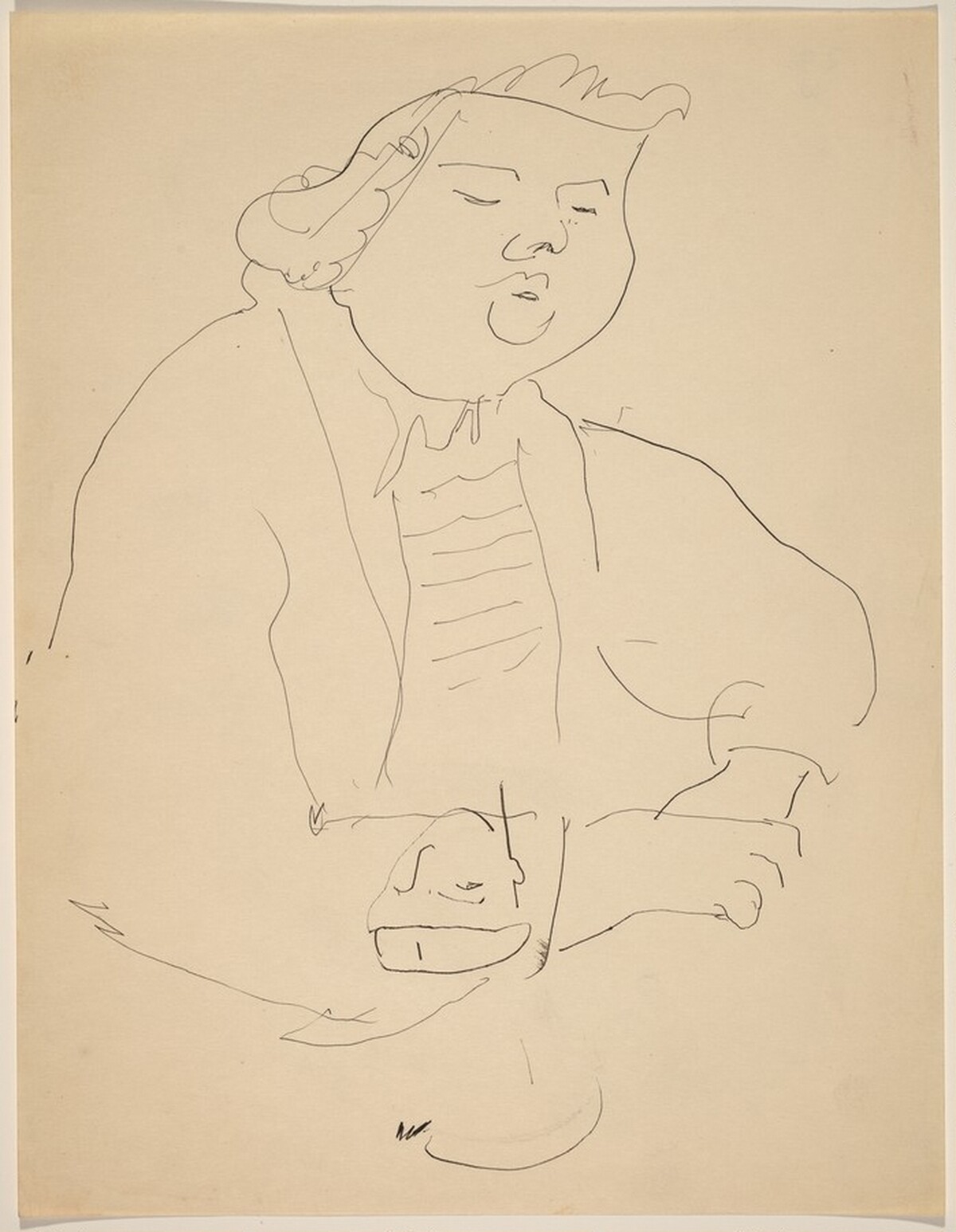 Half-Length Study of a Figure Wearing a Ruffled Collar and Sketch of a Boy's Head by Mark Rothko