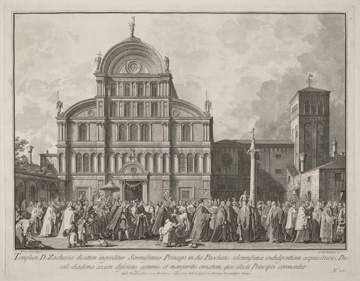 Visit of the Doge to San Zaccaria on Easter Day by Giovanni Battista Brustolon after Canaletto