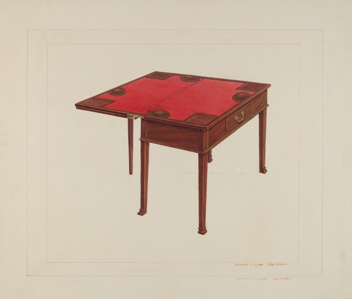 Three Leaf Gaming Table by Edward L. Loper