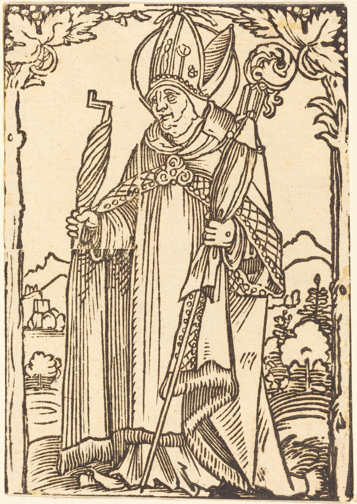 Saint Erasmus as Bishop by Sebald Beham
