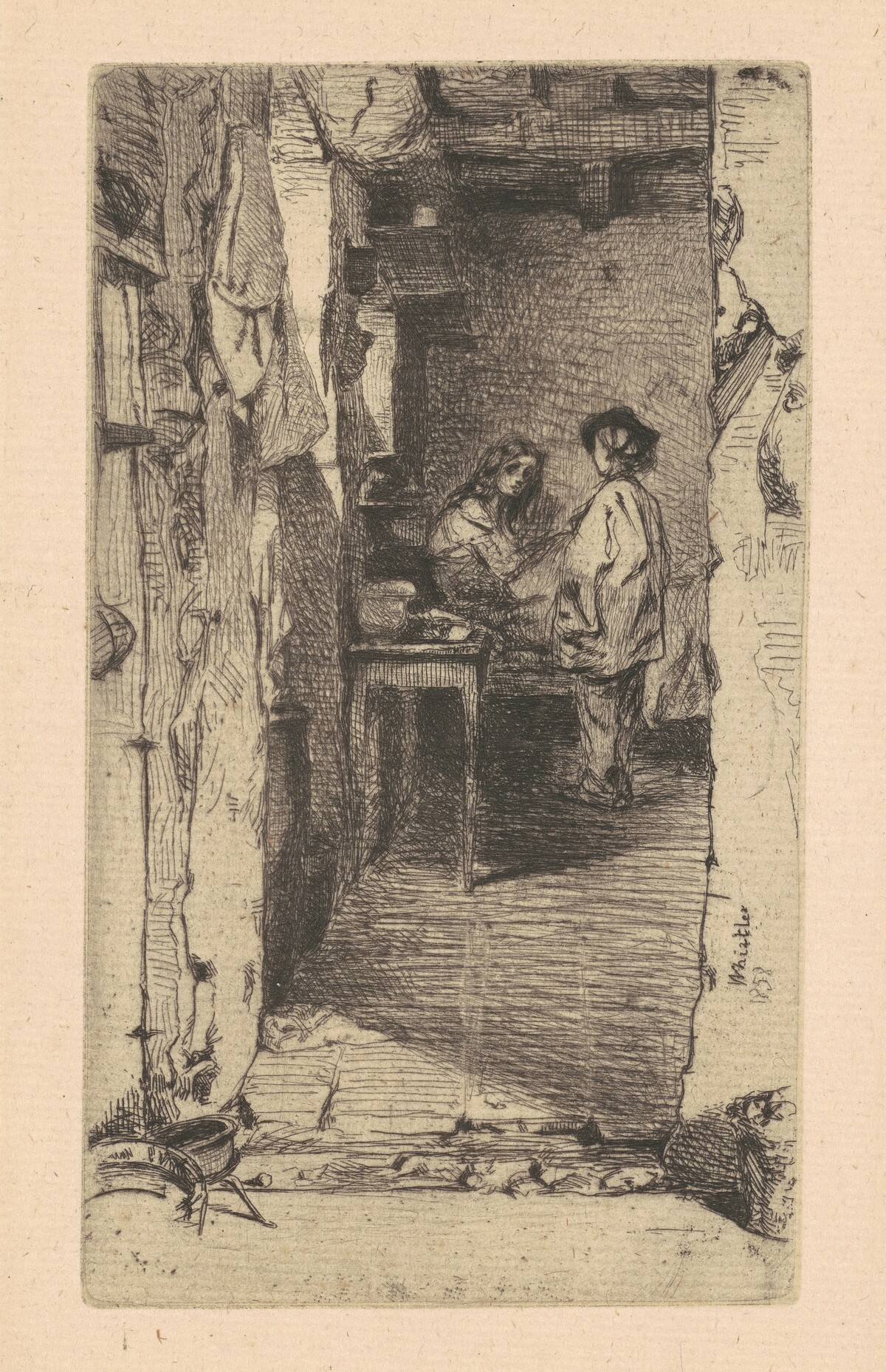 Rag Pickers, Quartier Mouffetard, Paris by James McNeill Whistler