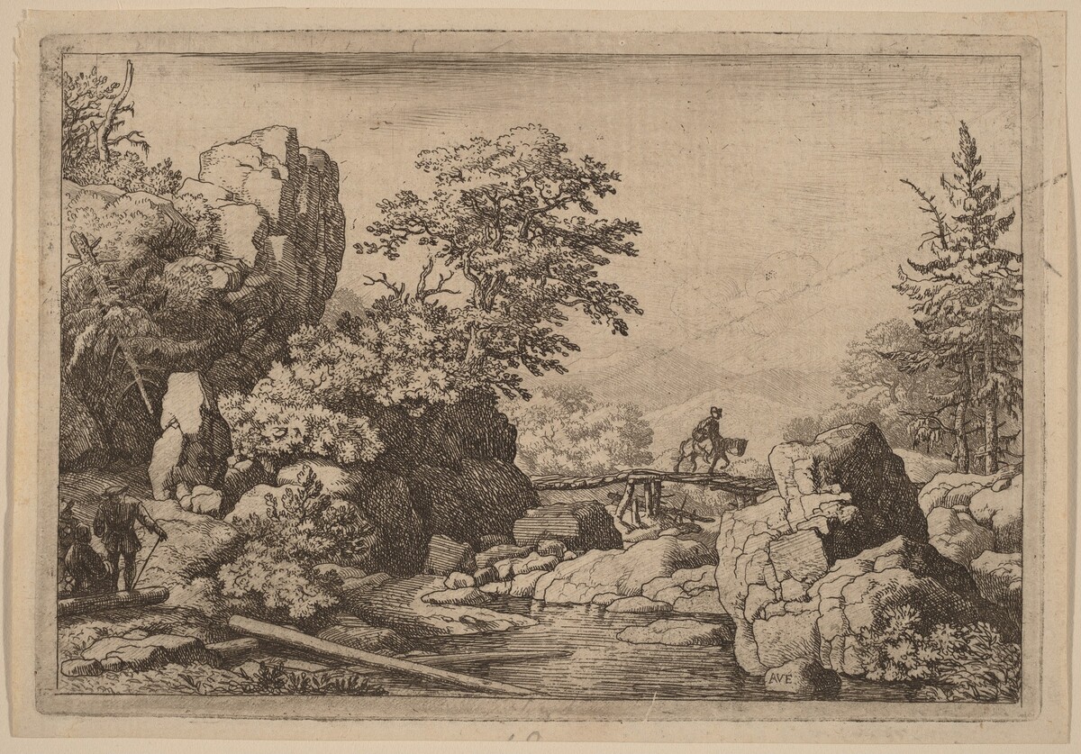 Horseman on a Bridge by Allart van Everdingen