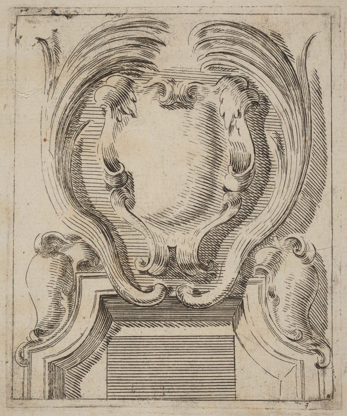Architectural Motif with Three Shields by Carlo Antonio Buffagnotti