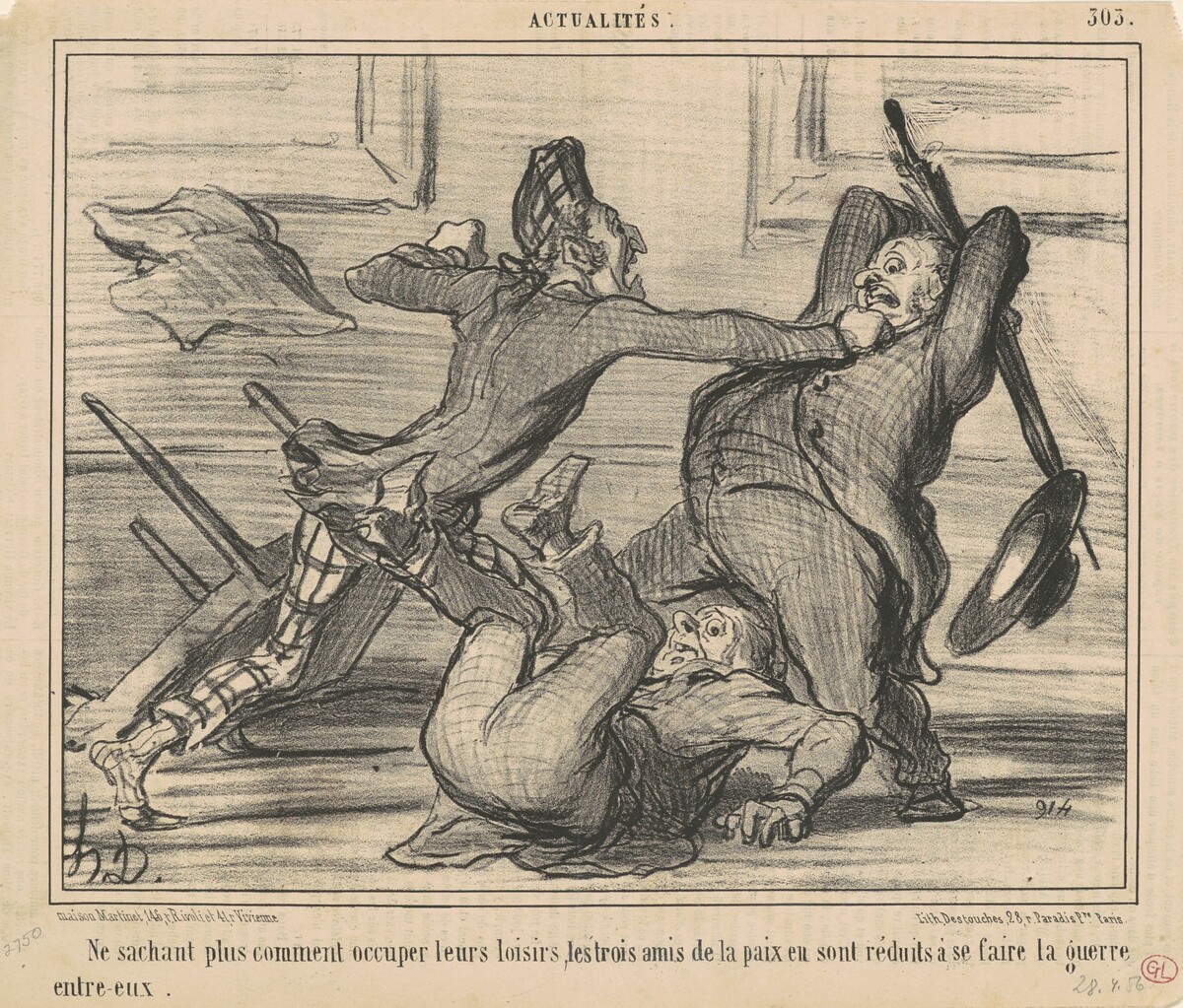 Ne sachant plus comment utiliser leurs loisirs ... by Honoré Daumier