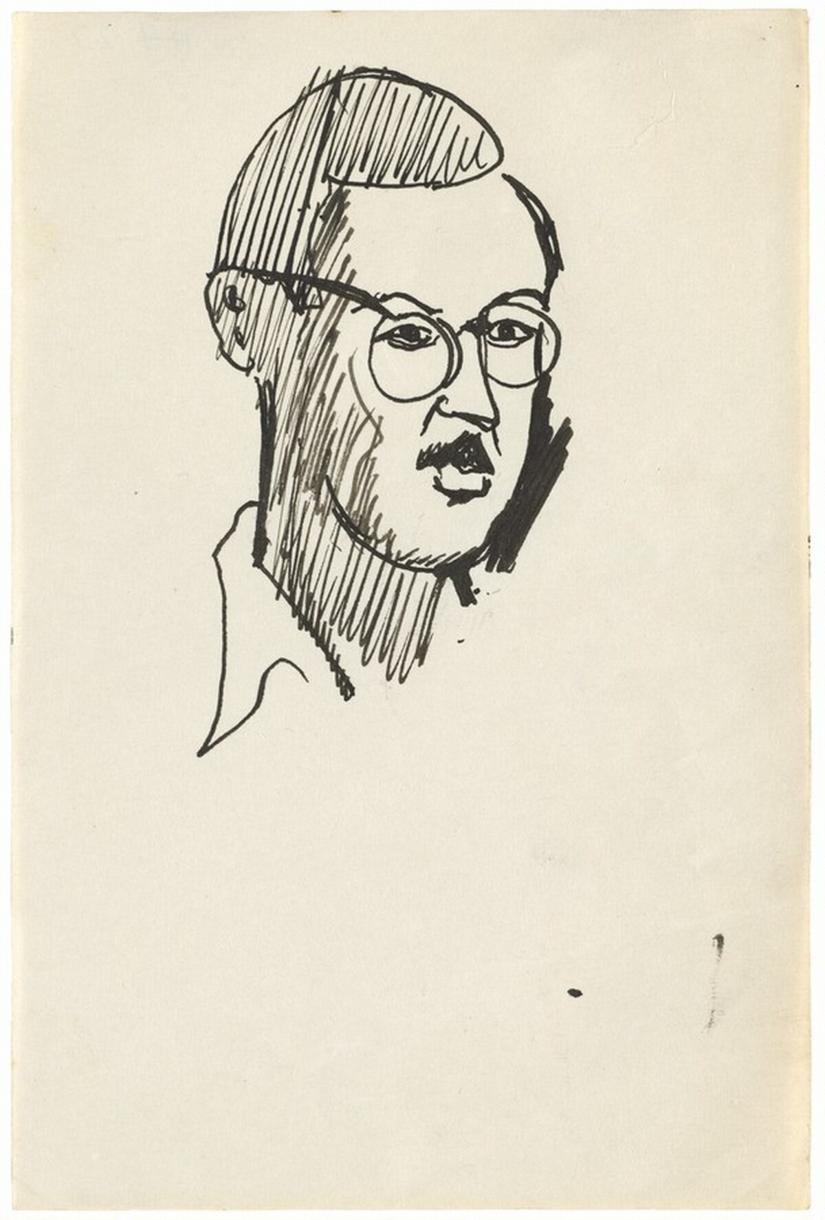 Head of a Male, with Mustache and Glasses by Mark Rothko