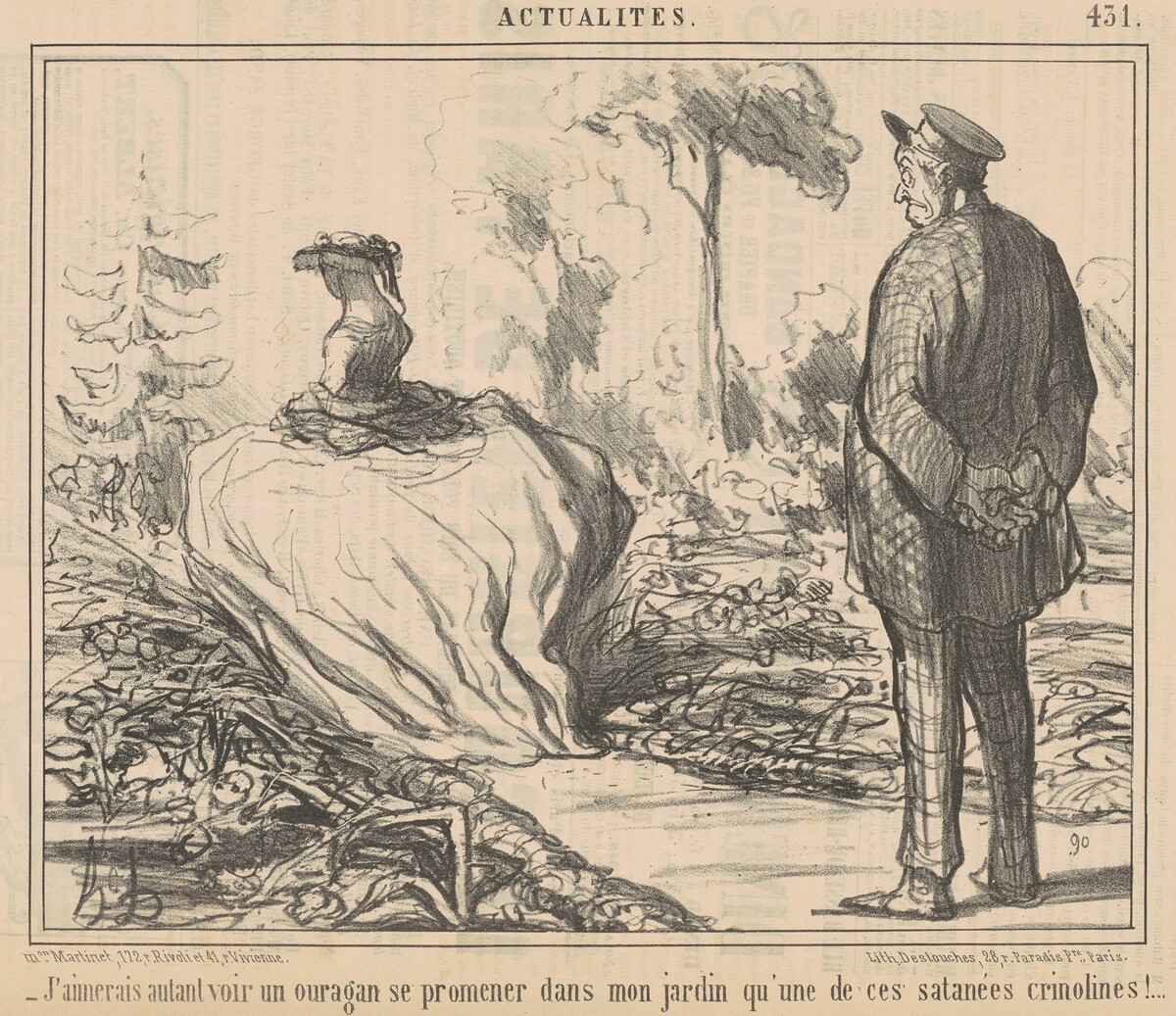 J'aimerais autant voir un ouragan ... by Honoré Daumier