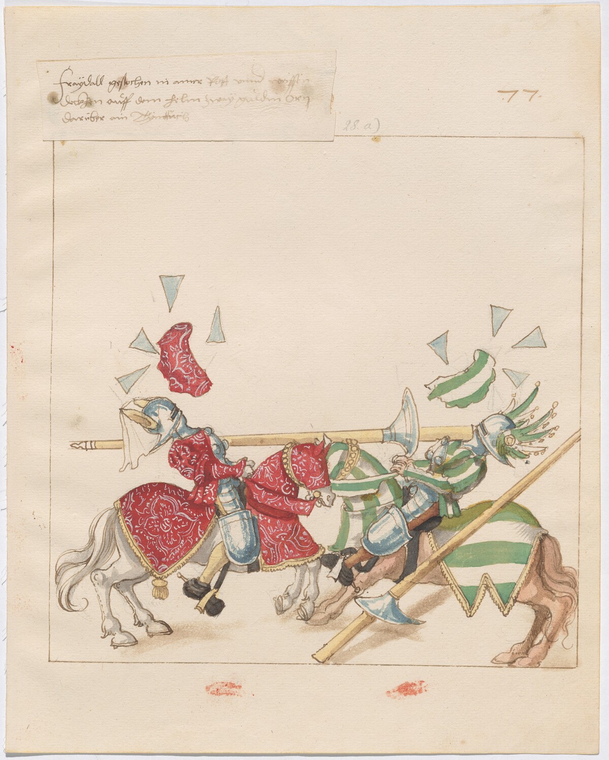 Mock Joust of War with Flying and Exploding Shields by German 16th Century