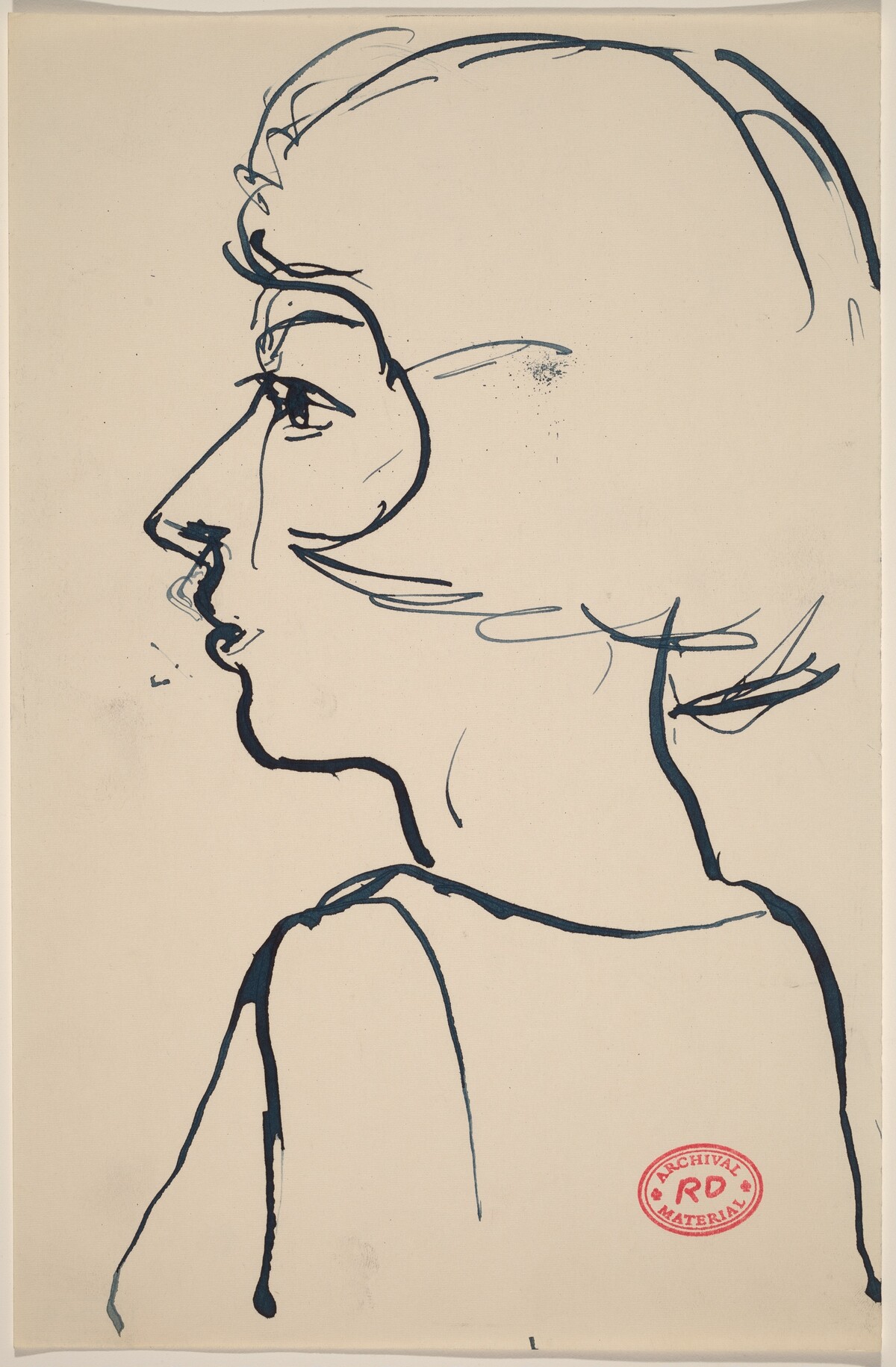 Untitled [young woman in profile, facing left] by Richard Diebenkorn