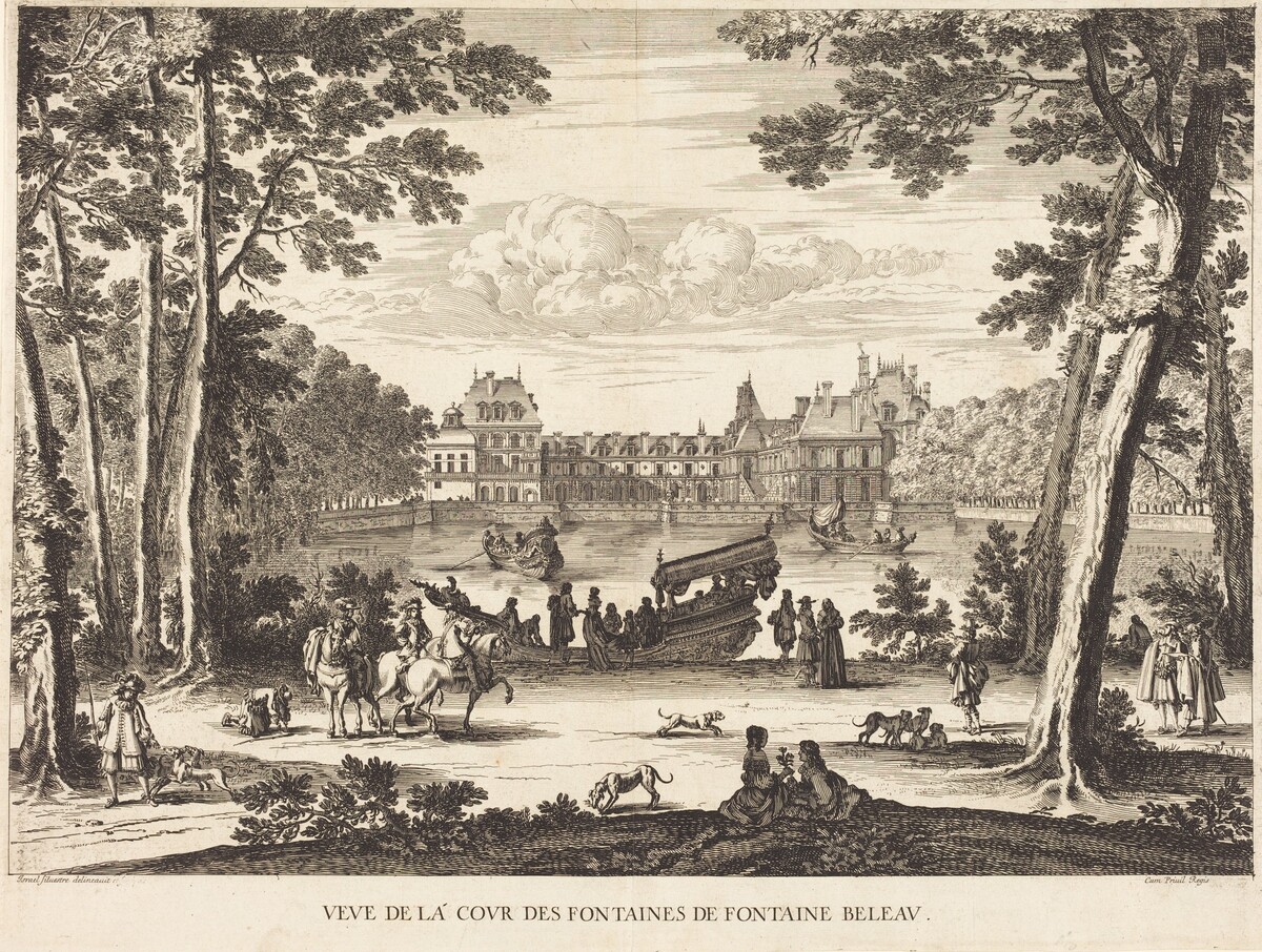 Veue de la cour des Fontaines de Fontaine Beleau by Israël Silvestre