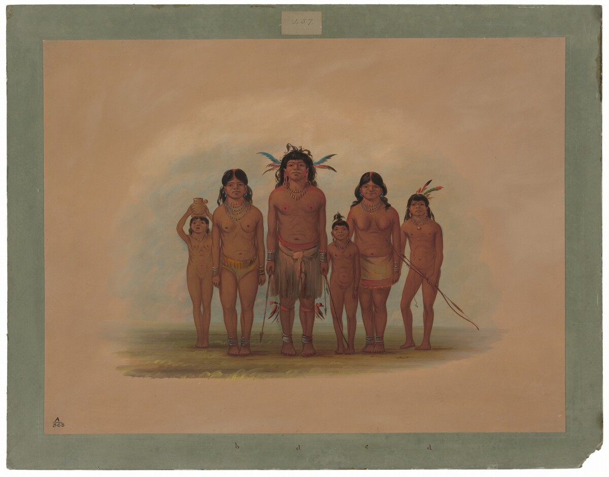 A Connibo Indian Family by George Catlin