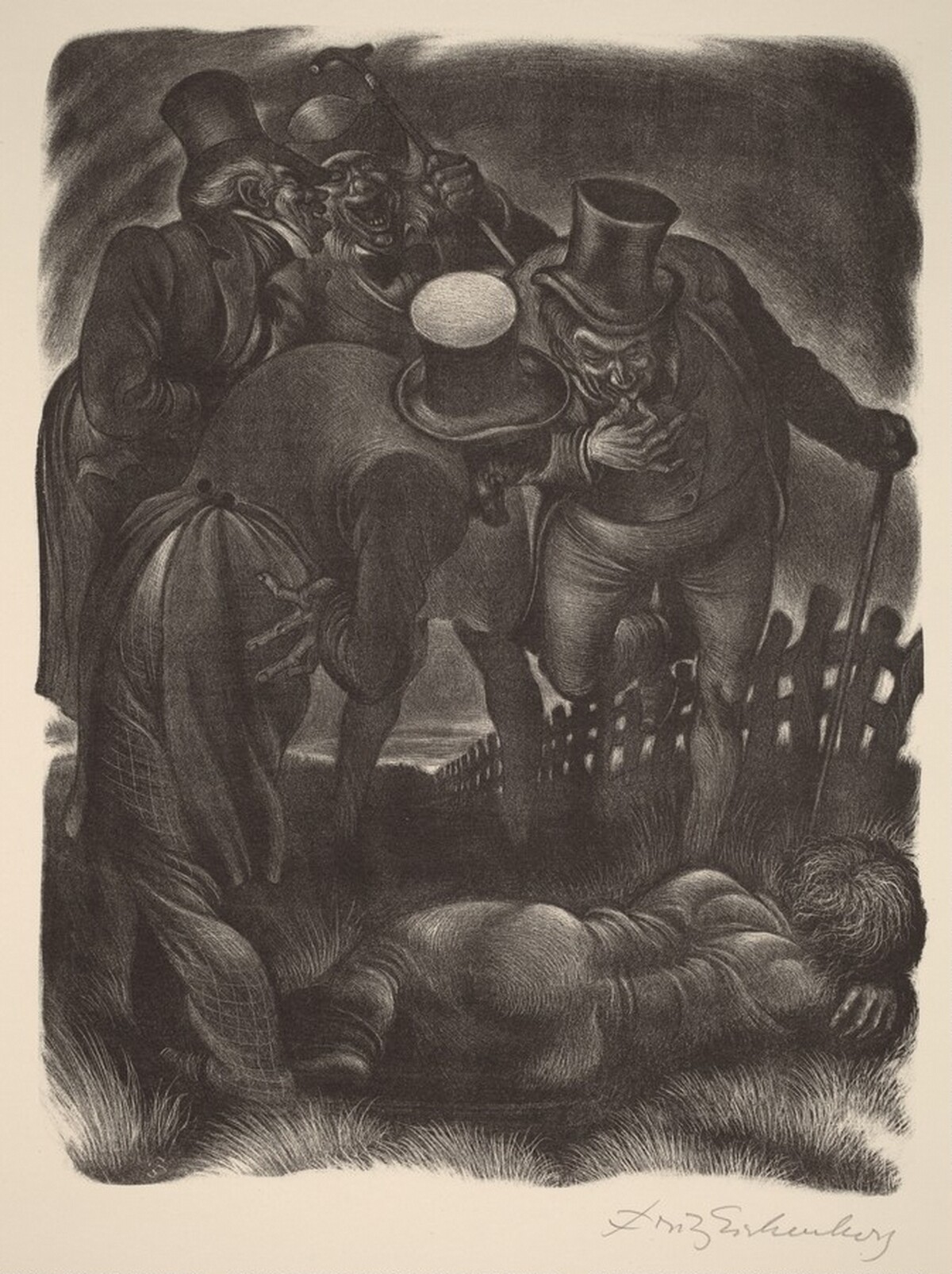 The Finding of Lizaveta (Book III: The Sensualists, facing p.78) by Fritz Eichenberg