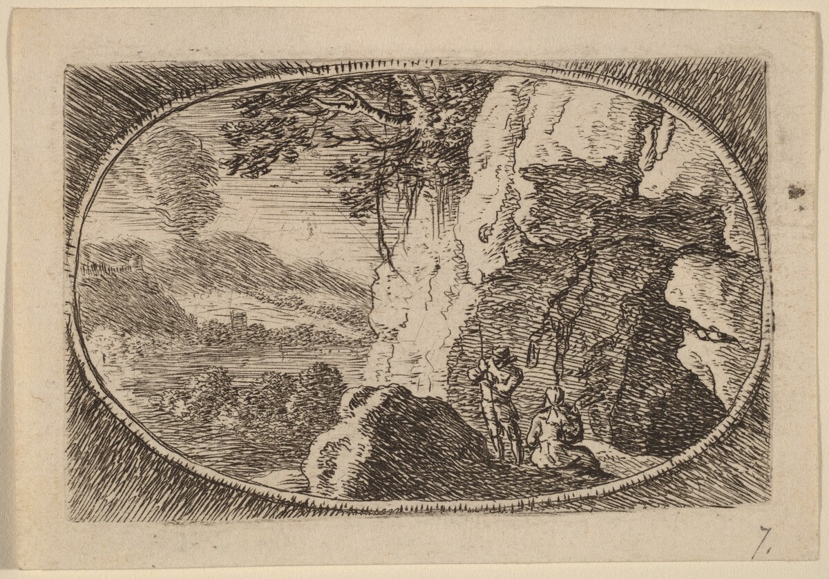 Man and Woman at the Mouth of a Cave by Herman van Swanevelt