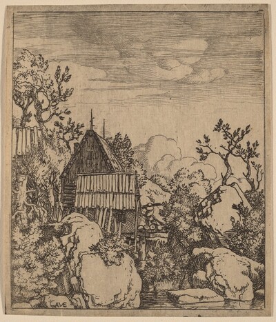 Man on a Small Wooden Bridge