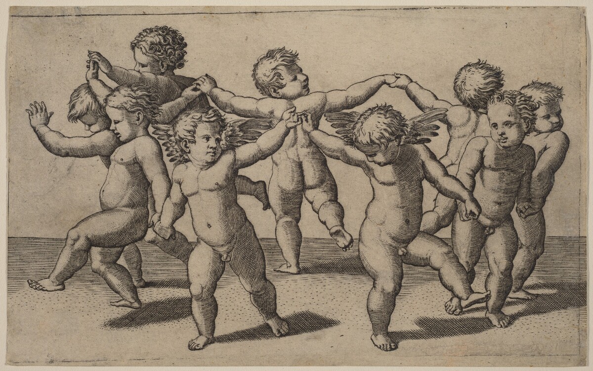 Dance of Cupids by Marcantonio Raimondi after Raphael